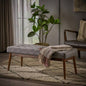 Mid - Ottoman Entryway Dining Room Living Room Bedroom End of Bed, Upholstered Fabric Design with Button - Tufted Detail