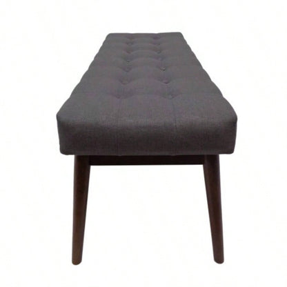 Mid - Ottoman Entryway Dining Room Living Room Bedroom End of Bed, Upholstered Fabric Design with Button - Tufted Detail