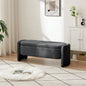 Ottoman Oval Storage 3D Lamb Fleece Fabric with Large Storage Space Living Room, Entryway and Bedroom, Dark,