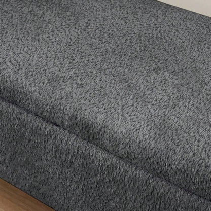 Ottoman Oval Storage 3D Lamb Fleece Fabric with Large Storage Space Living Room, Entryway and Bedroom, Dark,
