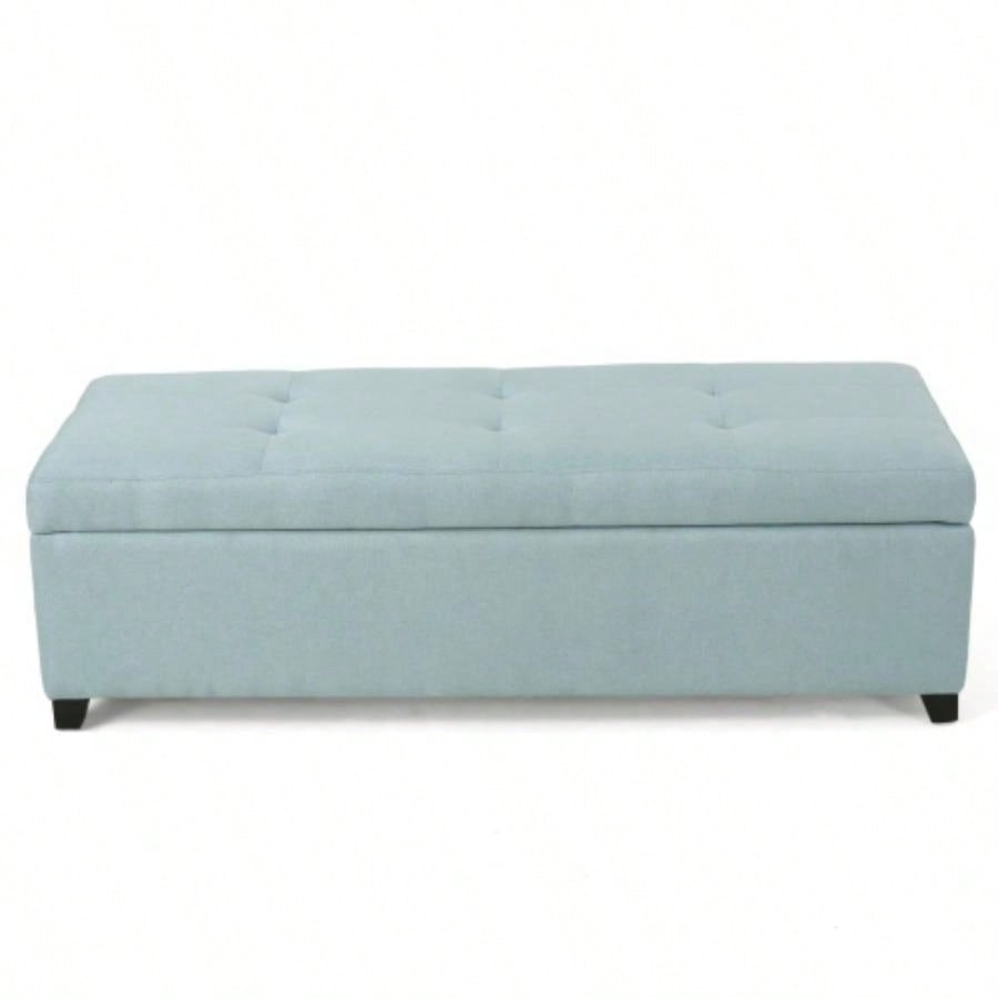 50 inch Wide Contemporary Rectangle Storage Ottoman Upholstered, Living Room, Entryway and Family Room