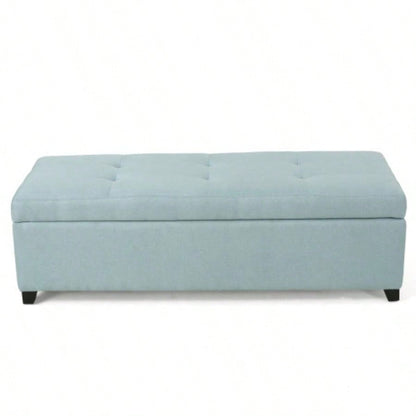 50 inch Wide Contemporary Rectangle Storage Ottoman Upholstered, Living Room, Entryway and Family Room