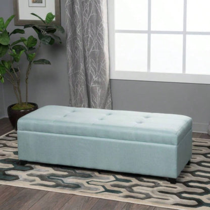 50 inch Wide Contemporary Rectangle Storage Ottoman Upholstered, Living Room, Entryway and Family Room