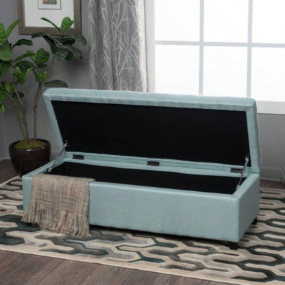 50 inch Wide Contemporary Rectangle Storage Ottoman Upholstered, Living Room, Entryway and Family Room