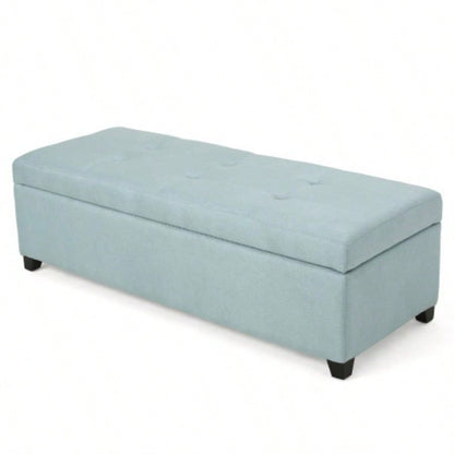 50 inch Wide Contemporary Rectangle Storage Ottoman Upholstered, Living Room, Entryway and Family Room