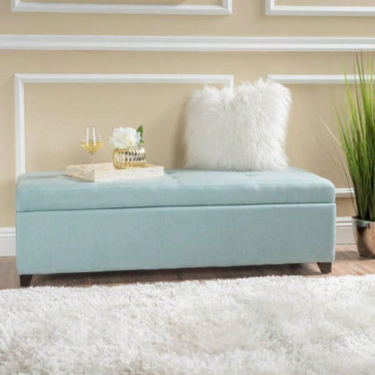 50 inch Wide Contemporary Rectangle Storage Ottoman Upholstered, Living Room, Entryway and Family Room