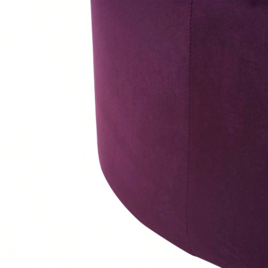 Velvet Round Ottoman, Purple