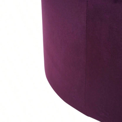 Velvet Round Ottoman, Purple