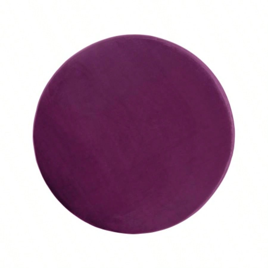 Velvet Round Ottoman, Purple