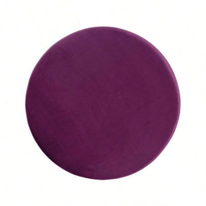Velvet Round Ottoman, Purple
