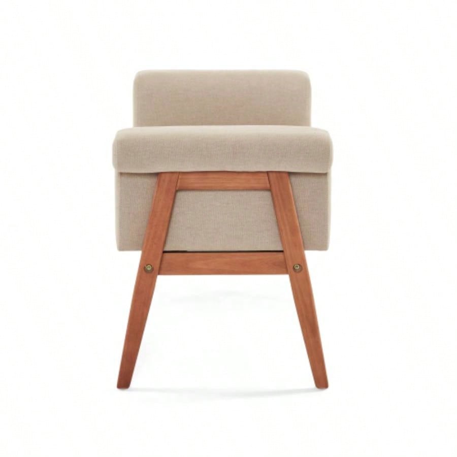 Elegant Beige Linen Tufted Ottoman: A Classic Comfort Statement