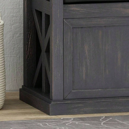 Storage with Acacia wood, Shoe with Padded Cushion, Entryway with 2 Doors Entryway, Living Room, Bedroom