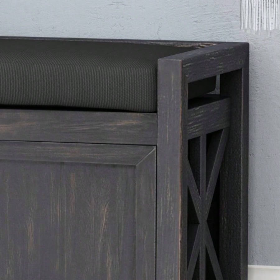 Storage with Acacia wood, Shoe with Padded Cushion, Entryway with 2 Doors Entryway, Living Room, Bedroom