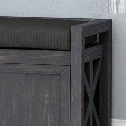 Storage with Acacia wood, Shoe with Padded Cushion, Entryway with 2 Doors Entryway, Living Room, Bedroom