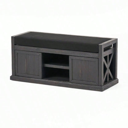 Storage with Acacia wood, Shoe with Padded Cushion, Entryway with 2 Doors Entryway, Living Room, Bedroom