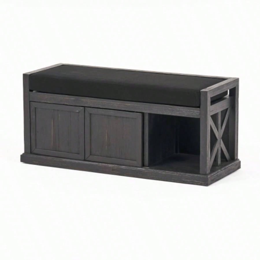 Storage with Acacia wood, Shoe with Padded Cushion, Entryway with 2 Doors Entryway, Living Room, Bedroom