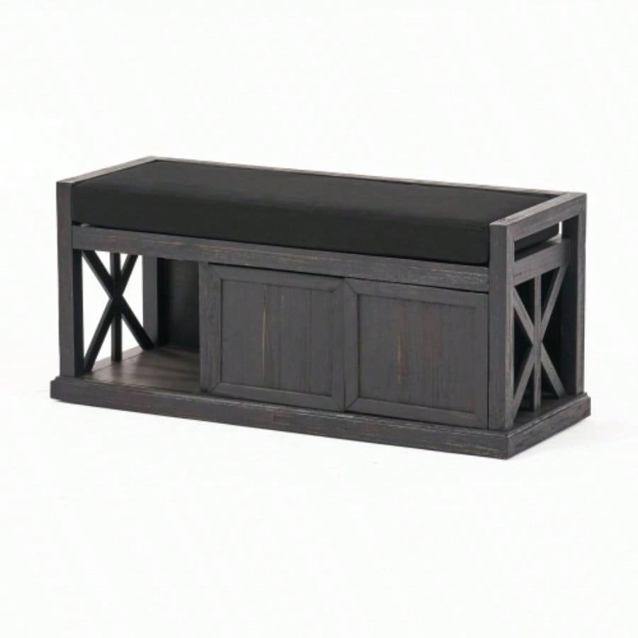 Storage with Acacia wood, Shoe with Padded Cushion, Entryway with 2 Doors Entryway, Living Room, Bedroom