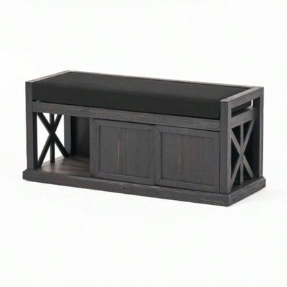 Storage with Acacia wood, Shoe with Padded Cushion, Entryway with 2 Doors Entryway, Living Room, Bedroom