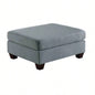 Living Room Furniture Cocktail Ottoman Linen Like Fabric 1pc Plush Ottoman Wooden