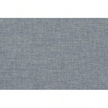 Living Room Furniture Cocktail Ottoman Linen Like Fabric 1pc Plush Ottoman Wooden