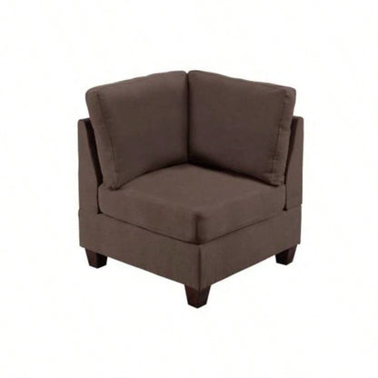 Living Room Furniture Cocktail Ottoman Linen Like Fabric 1pc Plush Ottoman Wooden