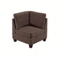 Living Room Furniture Cocktail Ottoman Linen Like Fabric 1pc Plush Ottoman Wooden