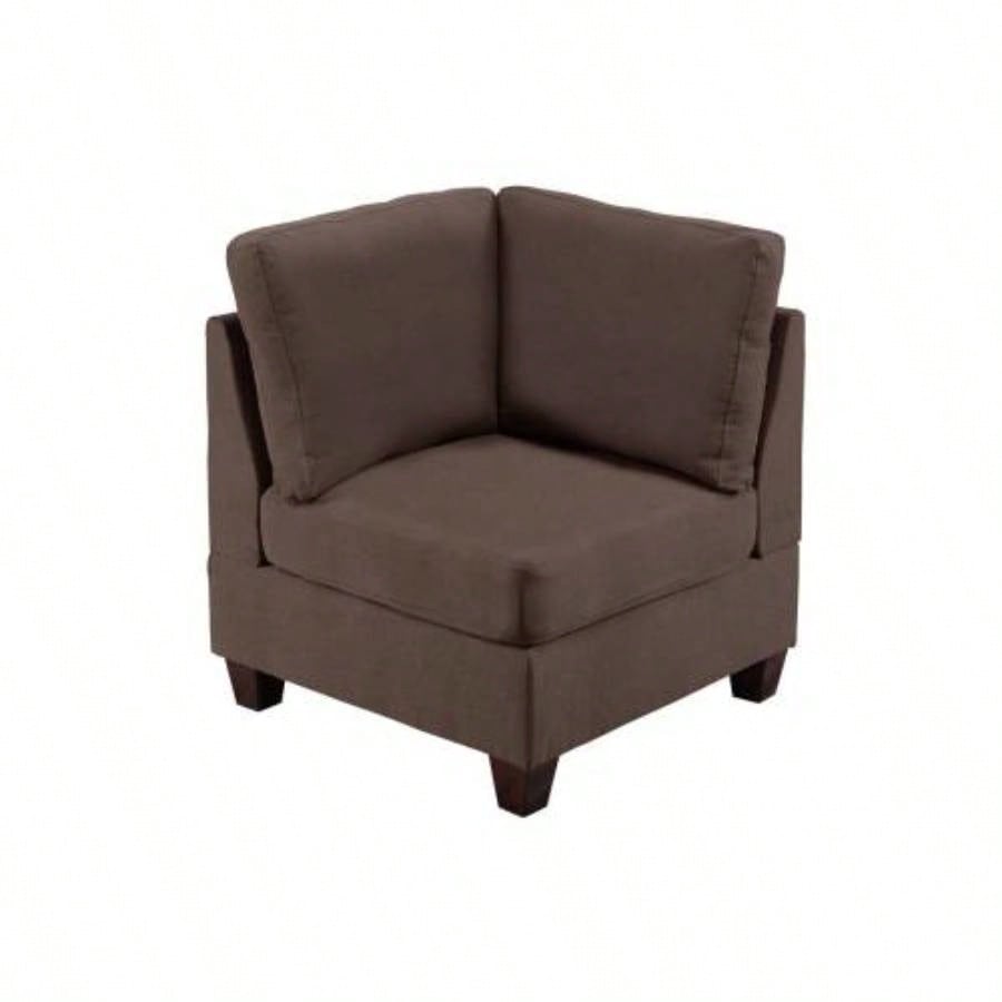 Living Room Furniture Cocktail Ottoman Linen Like Fabric 1pc Plush Ottoman Wooden