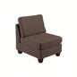 Living Room Furniture Cocktail Ottoman Linen Like Fabric 1pc Plush Ottoman Wooden