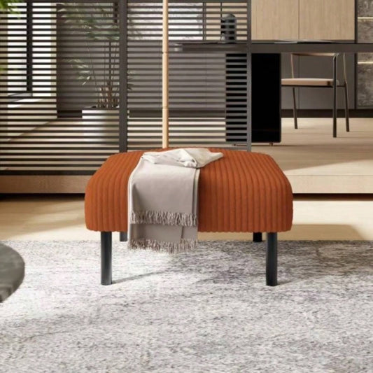 UNITED WE WIN Small Ottoman Footstool with, Corduroy Fabric Ottoman Foot Stool with Soft Padded, Square Footstool Footstool Living Room