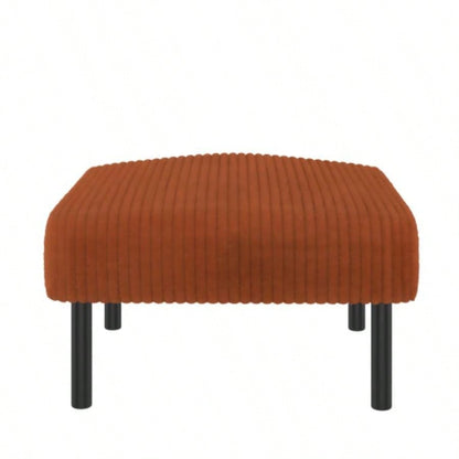 UNITED WE WIN Small Ottoman Footstool with, Corduroy Fabric Ottoman Foot Stool with Soft Padded, Square Footstool Footstool Living Room