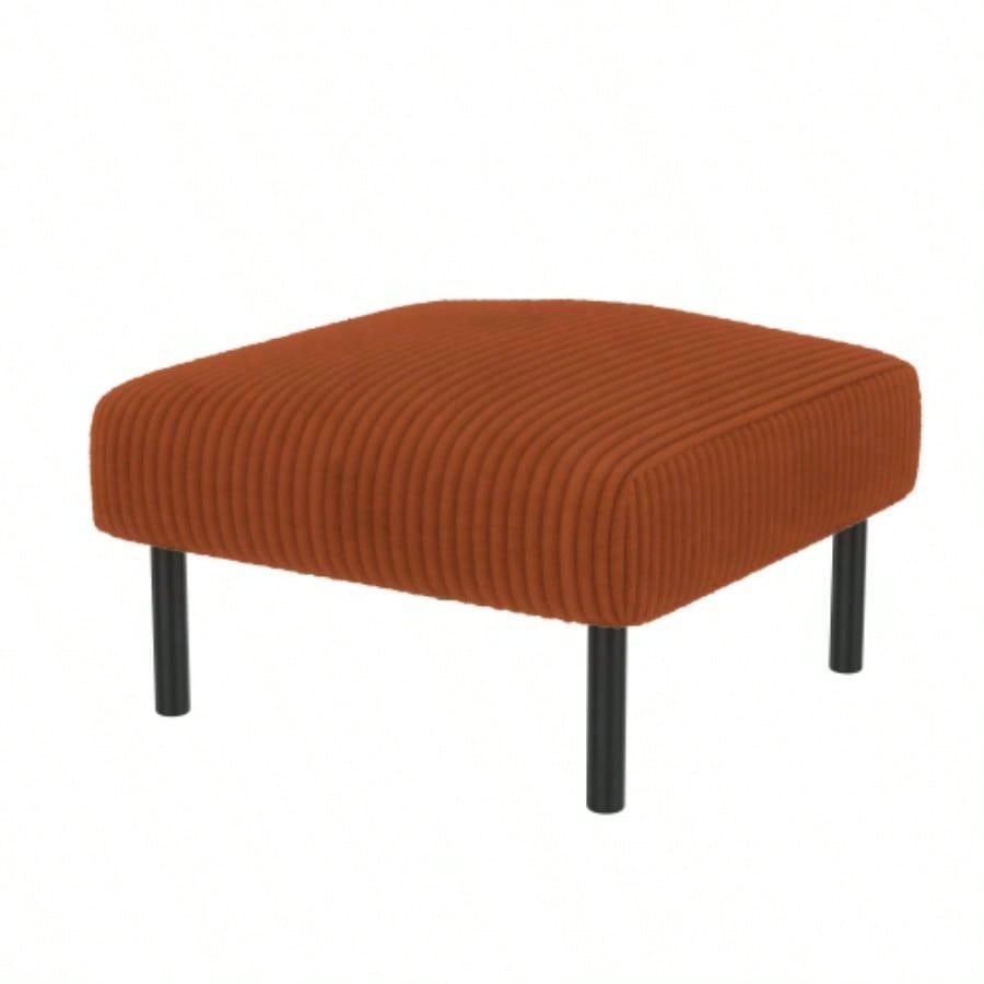 UNITED WE WIN Small Ottoman Footstool with, Corduroy Fabric Ottoman Foot Stool with Soft Padded, Square Footstool Footstool Living Room