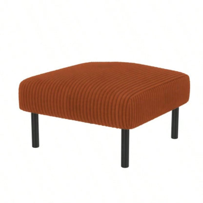 UNITED WE WIN Small Ottoman Footstool with, Corduroy Fabric Ottoman Foot Stool with Soft Padded, Square Footstool Footstool Living Room