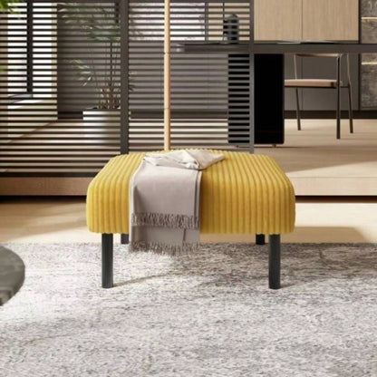 UNITED WE WIN Small Ottoman Footstool with, Corduroy Fabric Ottoman Foot Stool with Soft Padded, Square Footstool Footstool Living Room