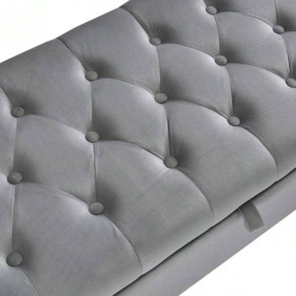 Fashion light Velvet Fabric Upholstered large storage rectangular Entryway, Bedroom end of Bed. foot of Bed, sofa living room. Gold feet stainless steel