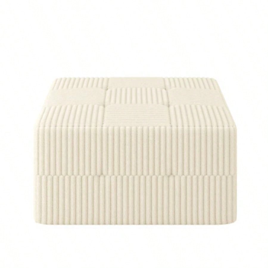 Ottoman sofa Compressed Sectional Sofa Modern Minimalist Style Corduroy Couch, Sleeper Sofa Living Room, Bedroom, Comfy Compressed Sofa Couch Space - Efficient Design - WHITE