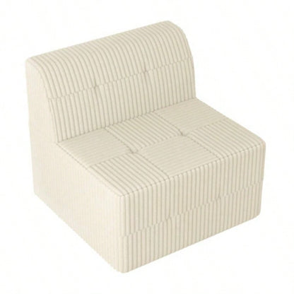Ottoman sofa Compressed Sectional Sofa Modern Minimalist Style Corduroy Couch, Sleeper Sofa Living Room, Bedroom, Comfy Compressed Sofa Couch Space - Efficient Design - WHITE