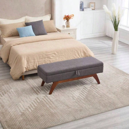 COOLMORE Teddy wool fabric, solid wood feet solid weighing, and bed end stool with storage function