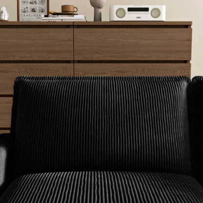 Modular Sectional Sofa, Deep Couch Living Room, Modern L - Shaped Sofa Living Room Bedroom Apartment, BLACK