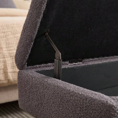 COOLMORE Teddy wool fabric, solid wood feet solid weighing, and bed end stool with storage function