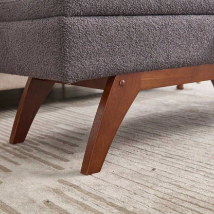 COOLMORE Teddy wool fabric, solid wood feet solid weighing, and bed end stool with storage function