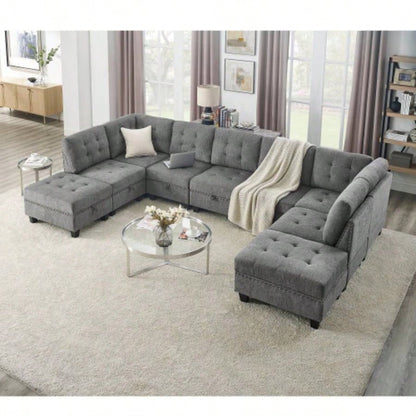 Ottoman Sofa Modular Sectional, Chenille