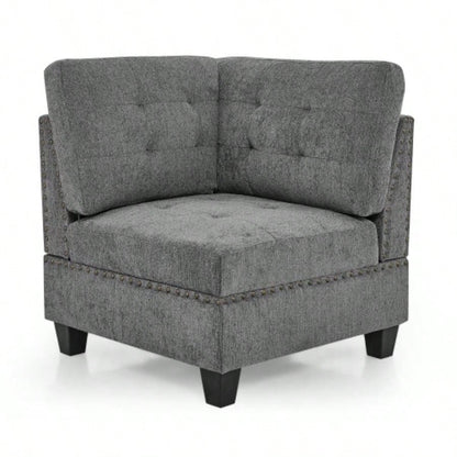 Ottoman Sofa Modular Sectional, Chenille