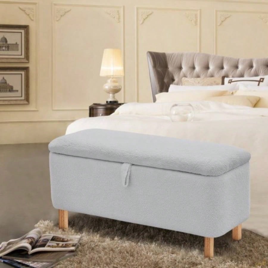 Basics Upholstered Storage Ottoman and Entryway