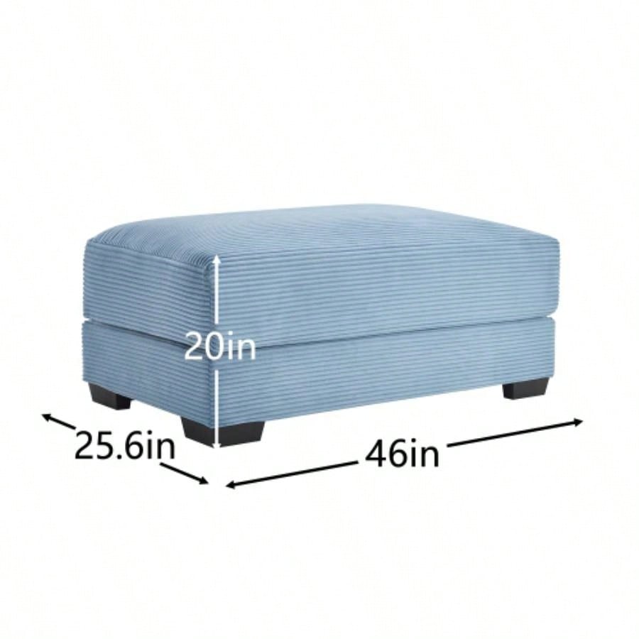 28 Ottoman Corduroy - Blue