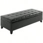 HOMCOM 51 Ottoman Storage, Faux Leather Storage Chest with Lift Top, Tufted Ottoman with Storage Living Room, Entryway, Black
