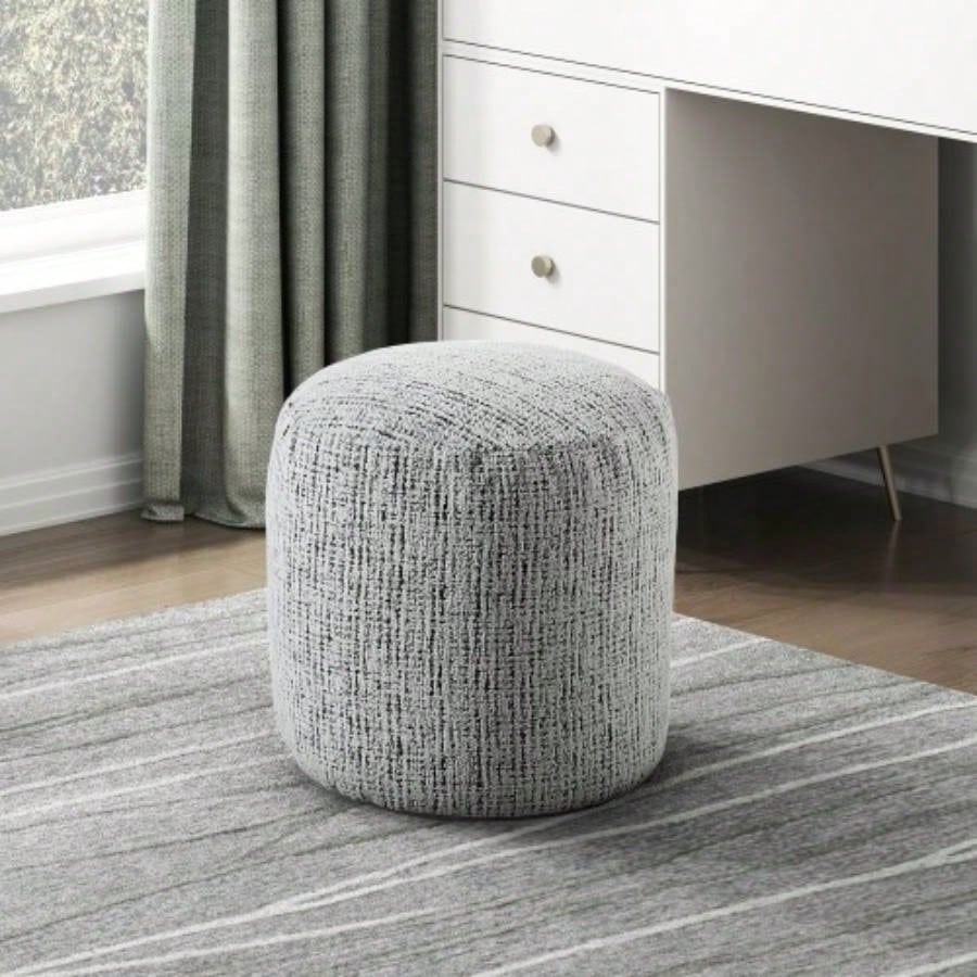 Square Pouf Plush Corduroy Fabric Upholstery Modern Ottoman, Footstool, Non - Slip Floor Pouf, Bean Bag Chair, 1pc Sitting Pouf