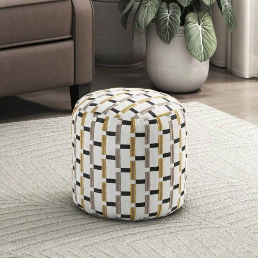 Square Pouf Plush Corduroy Fabric Upholstery Modern Ottoman, Footstool, Non - Slip Floor Pouf, Bean Bag Chair, 1pc Sitting Pouf
