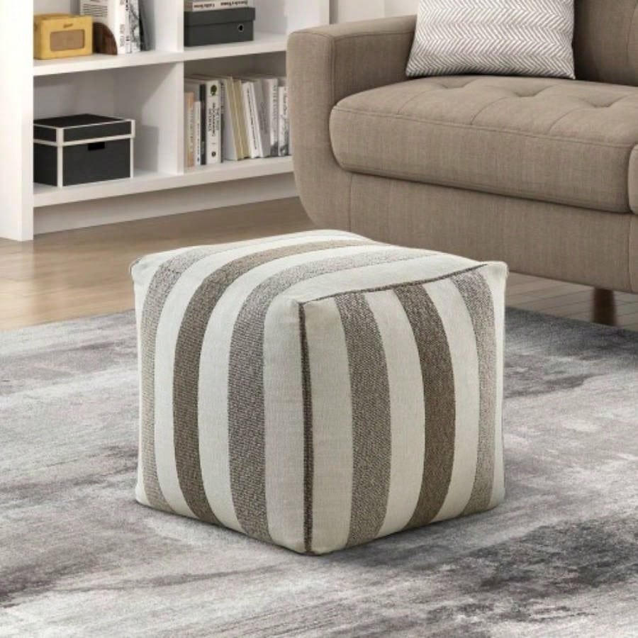 Square Pouf Plush Corduroy Fabric Upholstery Modern Ottoman, Footstool, Non - Slip Floor Pouf, Bean Bag Chair, 1pc Sitting Pouf