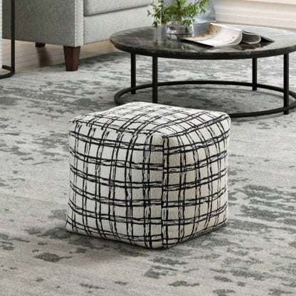 Square Pouf Plush Corduroy Fabric Upholstery Modern Ottoman, Footstool, Non - Slip Floor Pouf, Bean Bag Chair, 1pc Sitting Pouf