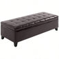 HOMCOM 51 Ottoman Storage, Faux Leather Storage Chest with Lift Top, Tufted Ottoman with Storage Living Room, Entryway, Dark Brown